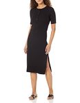 Calvin Klein Women's Petite Midi Length Ribbed Button-Closures Dress, Mascarpone, S