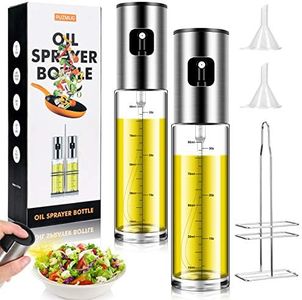 PUZMUG Oil Sprayer, Oil Sprayer with Olive Oil Holder, Fried Chicken, BBQ, Baking, Barbecue, Air Fryer, Salad, Olive Oil Dispenser Set