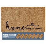 Barnyard Designs Doormat Welcome Mat for Outdoors, Large Front Door Entrance Mat, 76 x 43cm Brown (Home Sweet Home Script)