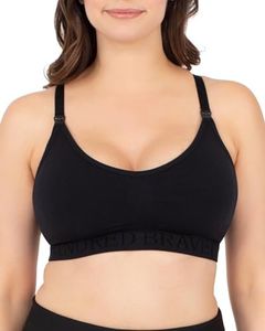 Kindred Bravely Sublime Nursing Sports Bras for Breastfeeding, Soft & Stretchy Maternity Bra (Black, X-Large)