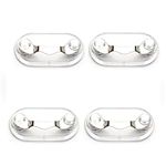 4PCS Magnetic Eyeglass Holder Stainless Steel Mini Sunglass Racks 12 Colors Bat Shape ID Badge Holders(White)