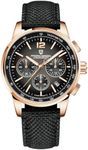 Pagani Design Men's Watch, Quartz Chronograph, 100M Water Resistant Stainless Steel Case, 40mm Dial Diameter, Sapphire Glass, Nylon Strap, Sporty Casual (Gold)