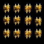 SATYAM KRAFT 24 Pcs Flameless and Smokeless Decorative Crystal Candles Transparent Acrylic Led Tea Light Candle for Gifting, Room, Home Decor, Birthday, Anniversary,Diwali Decoration(Yellow, 2 cm)