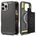 Spigen Rugged Armor Magfit Back Cover Case Compatible with iPhone 16 Pro Max (TPU + Poly Carbonate | Gray)