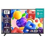 HISENSE 32A5KQ 80 cm (32 Inch) QLED TV Full HD, Smart TV, Triple Tuner DVB-T2 / T/C / S2 / S, USB-C, Dual Positioning, Works with Alexa, WiFi, Game Mode, Hotel Mode, Black [2 023] (Renewed)