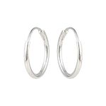 DHRUVS COLLECTION 925 Pure Silver Plain Baali/Earrings For Baby Girls & Baby Boys - 14 MM (1 year to 15 years)