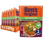 BEN'S ORIGINAL Wholegrain Brown Spicy Mexican Microwave Rice, Bulk Multipack 6 x 220g pouches