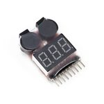 Invento RC Lipo Battery Low Voltage Alarm 1S-8S Buzzer Indicator Checker Tester LED