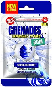 Grenades Gum - 30ct Bag - STRONG MINT GUM (Super-Uber Mint) - Ultimate Fresh Breath & Serious Sinus Busting Power