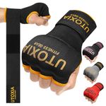 UTOXIA Boxing Hand Wraps Inner Gloves, Pro Boxing Elasticated Gel Gloves for Combat Sports, Pro Grip Boxing Inner Gloves For Men and Women (Black, M)