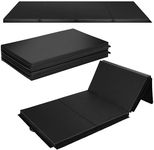 Gymnastics Mat 4'x10'x2" Thick Tumbling Mat with Carrying Handles Floding Interlocking Gym Mat for Gymnastics, Wrestling, MMA, Stretching, Core Workouts, Black