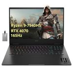 HP OMEN 16" FHD 165Hz Gaming Laptop, AMD Ryzen 9 7940HS, 64GB DDR5, 4TB SSD, NVIDIA GeForce RTX 4070, 4-Zone Backlit Keyboard, FHD Webcam, Wi-Fi 6, Bluetooth, Black, Win 11 Pro, 32GB Hotface USB Card