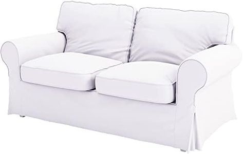 Heavy Cotton UPPLAND (Not EKTORP!) Loveseat Sofa Cover Replacement Compatible for IKEA UPPLAND Sofa Slipcover (Uppland Loveseat White)