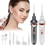 IUNSER Ear Wax Vacuum Removal - Sucker 5 Levels of Suction Strong Electric Cleaner USB Charge Soft Earwax Kit Reusable Spiral Silicone Remover Tool (A, One Size)