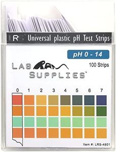 Plastic pH Test Strips, Universal Application (pH 0-14), 100 Strips | for Saliva, Soap, Urine, Food, Liquids, Water with Soil Testing, Lab Monitoring, etc.