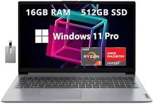 Lenovo IdeaPad 1 15.6" FHD Anti-Glare Laptop, AMD Ryzen 7 5700U, 16GB RAM, 512GB PCIe SSD, AMD Radeon Graphics, HD Webcam, WiFi 6, Bluetooth, Win 11 Pro, Cloud Gray, 32GB Hotface USB Card