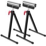 Tandefio 2 Pack Folding Roller Stand 198 LB Height Adjustable Roller Support Stand 27-43 Inch, Heavy Duty Load Capacity, Outfeed Woodworking, Black