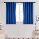 Deconovo Thermal Insulated Blackout Curtains, Back Tab and Rod Pocket Blackout Curtains for Kitchen Windows, 42x54 Inch, Royal Blue, 2 Panels