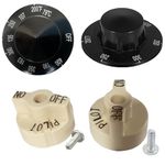 MCAMPAS Fryer Thermostat Dial Knob 200-400°F with P6071267 1751-012 Gas Valve Beige Knob Pilot Dial for Robertshaw Millivolt Gas Valve.Millivolt Thermostat