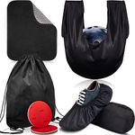 8 Pcs Bowling Shoe Protector Covers Bowling Ball Seesaw Microfiber Bowling Ball Polisher Bowling Ball Towel Bowling Sanding Pads with Storage Bag Bowling Accessory Kit for Bowling Sport Equipment (L)