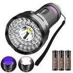 EverBrite 2 in 1 UV Light, Black Light & White Light Torches Battery Powered, LED 395nm Ultraviolet Flashlight Blacklight Torch Detector for Pet Urine Stains of Carpet/Floor