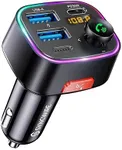 Syncwire Bluetooth 5.3 FM Transmitter Car Adapter 48W (PD 36W & 12W) [Light Switch] [HiFi Bass Sound] [Fast Charging] Wireless Radio Music Adapter LED Display Hands-Free Calling Support USB Drive