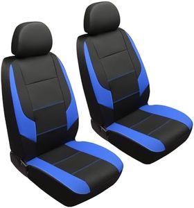 GIANT PANDA Front Car Seat Cover for Ford, Leather Bucket Seat Covers Custom Fit Ford Escape Explorer Mustang Bronco Sport Edge (Blue+Black)