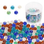 PowerKing 100 Pieces Clear Glass Marble, 10/16 Inch Marble Toy for Kids for for Kids for Filling Vase/Chinese Checker/Aquarium/Game/Fish/Play/Plant Decor