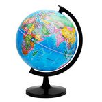 EXERZ 12" (30cm) World Globe Political Map - English - Large Educational Geographic School Globe - 30cm Diameter