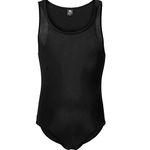 CSMARTE Men's Jockstrap Leotard Underwear Jumpsuits Wrestling Singlet Bodysuit Swimwear (black-wh40, L)