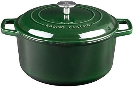 EDGING CASTING Enameled Cast Iron Dutch Oven 6 Quart, Enamel Dutch Oven Pot with Lid, Dual Handles, Bread Oven, Cookware, Braiser for Soup, Meat, Bread Baking, Green
