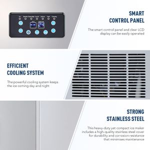 CREWORKS Commercial Ice Maker, 59kg High Capacity