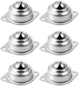 Skelang 6 Pcs 1” Rolling Ball Transfers, Universal Transfer Bearings of 400 Lbs Load Capacity, Two-Hole Flange Mounted Roller Bearings for Conveyor, Transmission, Furniture, Wheelchair