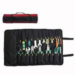 Lichi Tool Roll Bag, Portable tool Bags, 38 pockets Tool Roll Up Bag, Tool Wrap Roll Organisers, Screwdriver Spanner Drive Sockets Roll Tool Organisers Storage - Red