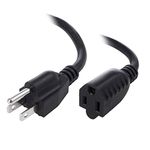 C&E 16AWG Power Extension Cord Cable, Black 2-Feet, CNE592138