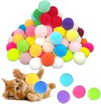 KUTKUT 40Pcs 3.8cm Cat Toy Balls, Cats Interactive Playing Quiet Ball,Cats Favorite Toy Plush Toy Balls for Kitten Training & Play Fuzzy & Soft Lightweight Cat Toy Balls