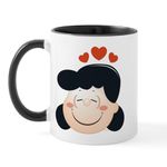 CafePress Peanuts Lucy Hearts 11 oz (325 ml) Ceramic Coffee Mug