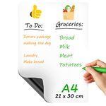 Magnetic Whiteboard for Fridge 22.5x30 cm - A4 Dry Erase Board for Refrigerator White Board for Fridge Whiteboard Magnetic Fridge Board Magnet Whiteboard for Fridge White Board Magnet Board for Fridge