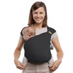 Boba Bliss Hybrid Baby Carrier Newborn to Toddler - 2-in-1 Baby Wrap & Baby Carrier - No-Tie Baby Sling - Certified Hip-Healthy Baby Wraps Carrier - Soft & Stretchy Baby Sling - 7-35 lbs (Charcoal)