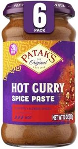 Patak's Hot Curry Spice Paste, Indian Cooking with Freshly Ground Spices, Ideal for Chicken, Vegetables & One-Pot Meals, Base, 10 oz Jar, 6-Pack