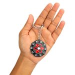 Daiyamondo Anime Silver Rotating Spinning Metal Keychain |Anime Key ring| Perfect Keychain For Anime Lover | Key ring for car Bikes | keychain for boys (Red Black Star)