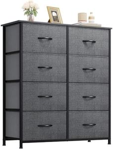 YITAHOME Dresser with 8 Drawers - Fabric Storage Tower, Organizer Unit for Bedroom, Living Room, Hallway, Closets & Nursery - Sturdy Steel Frame, Wooden Top & Easy Pull Fabric Bins (Charcoal)