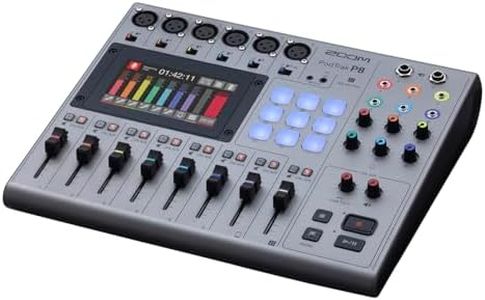 Zoom PodTrak P8 Podcast Recorder, 6 Microphone Inputs, 6 Headphone Outputs, Phone Input, Sound Pads, Onboard Editing, Record to SD card, USB Audio Interface, Battery Powered