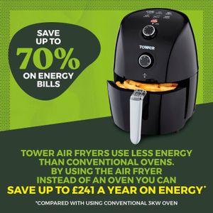Tower Vortx Compact Air Fryer, 1.5L, 900W – Rapid Air Circulation, Black