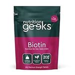 Biotin Hair Growth Supplement - 1 Year Supply High Strength Biotin 10,000mcg Per Tablet, Hair Skin and Nails Vitamins for Women & Men, 365 Vegan Biotin Tablets - Easy to Swallow UK Made Hair Vitamins