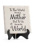 LukieJac Ceramic Plaque Happy Mothers Day Gifts For Mom Birthday Gift Presents For Mom Wife Mother In Law From Son And Daughter - Valentines Day Christmas Gifts For Bonus Mom Best Mom Ever Gifts