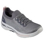 Skechers Womens Go Walk Arch Fit - C Walking Shoes Vegan High-Rebound Comfort Pillars Grey - 4 UK (124863)