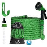 VOUNOT Flexible Garden Hose 15m, Expandable Water Hose Pipe with 10 Modes Water Spray Nozzles, Magic Water Pipe, Green