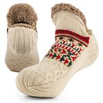 Mulor Slipper Socks for Men & Women Fluffy Slipper Socks with Grippers Non Slip Fleece Lining Heat Holding