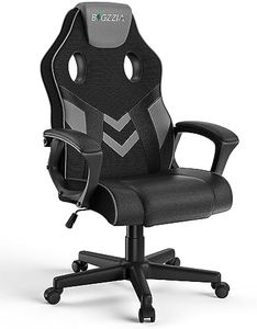 bigzzia Gaming Chair Ergonomic Computer Chair Height Adjustment with Fixed Armrest (Grey)